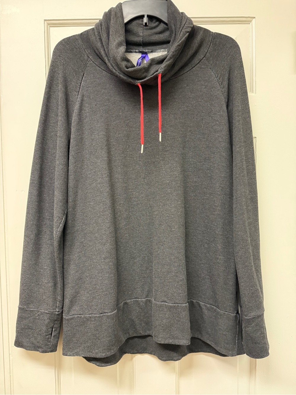 Seraphine maternity nursing cowl-neck sweatshirt charcoal grey size M - Picture 2 of 8